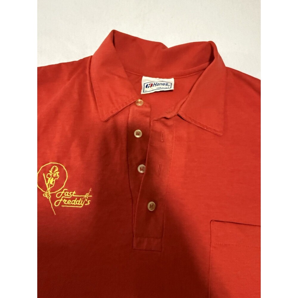 Vintage 90's Hanes Polo Shirt Mens Large Red Short Sleeve Adult